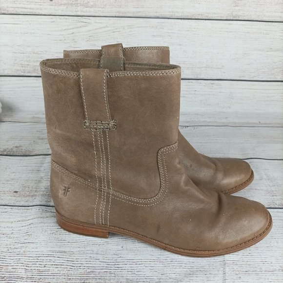 Frye Womens Anna Shortie Boots Size 8M Tan Ash Leather 3479261 - Picture 4 of 8